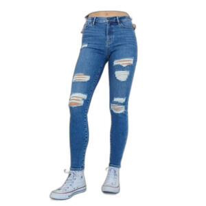 PacSun Distressed Ripped Frayed High Waist Medium Wash Skinny Jeans Size 26